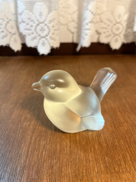 Vintage Art Glass Frosted Fenton Bird Figurine