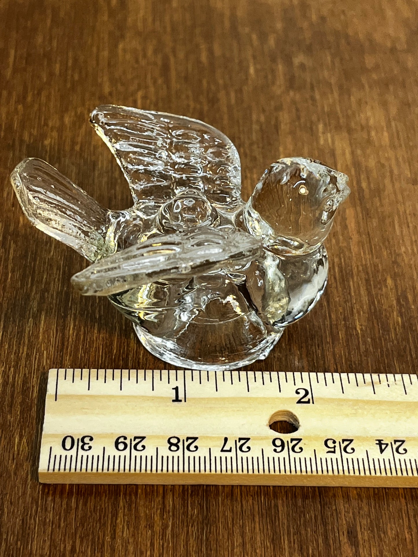 Vintage Small Glass Bird Figurine/Candle Holder