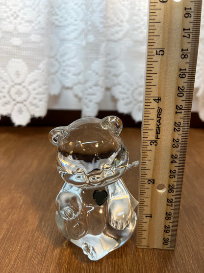 Art Glass Fenton December Birthstone Bear With Tag