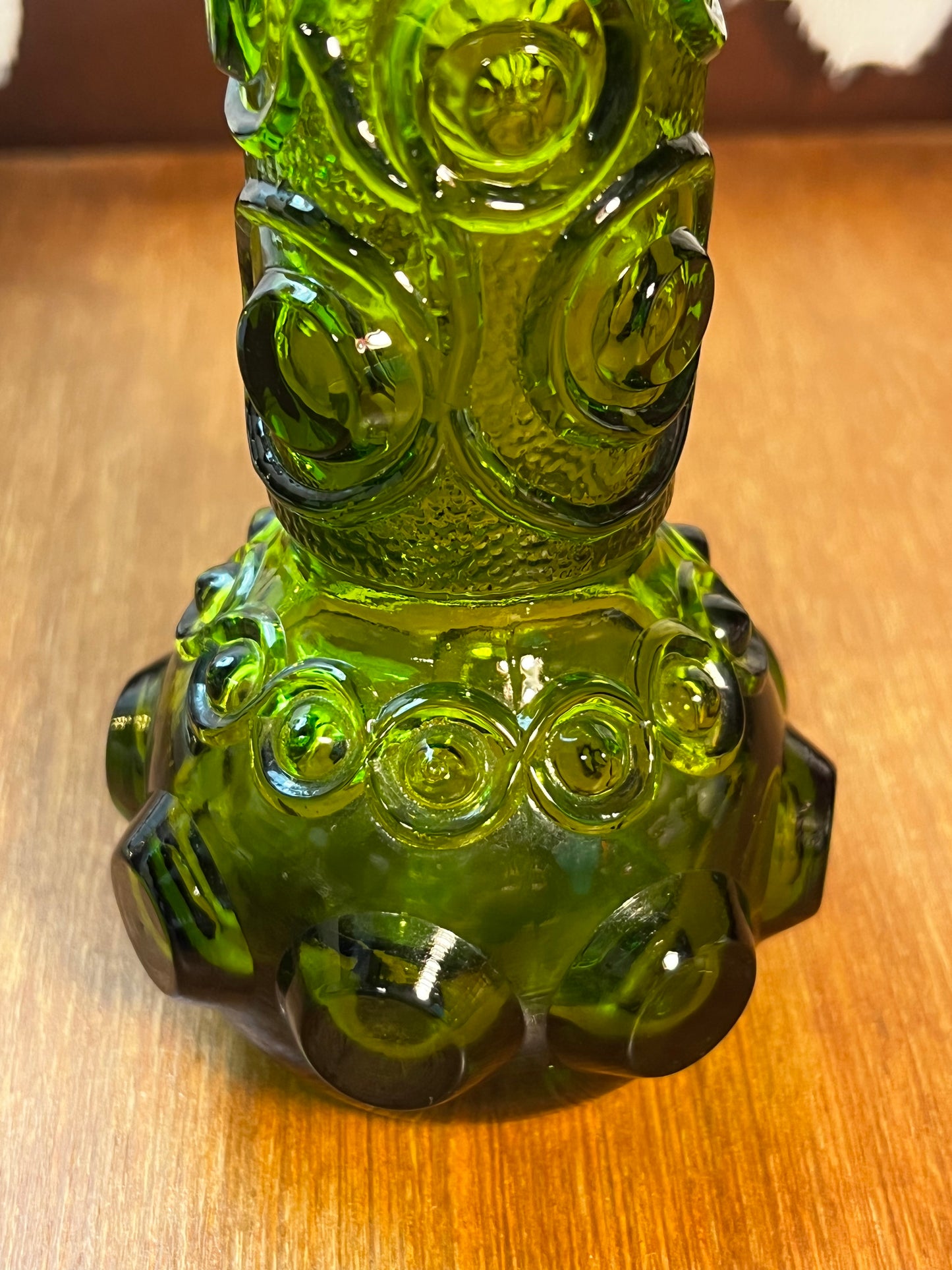 Vintage Green Patterned Bud Vase