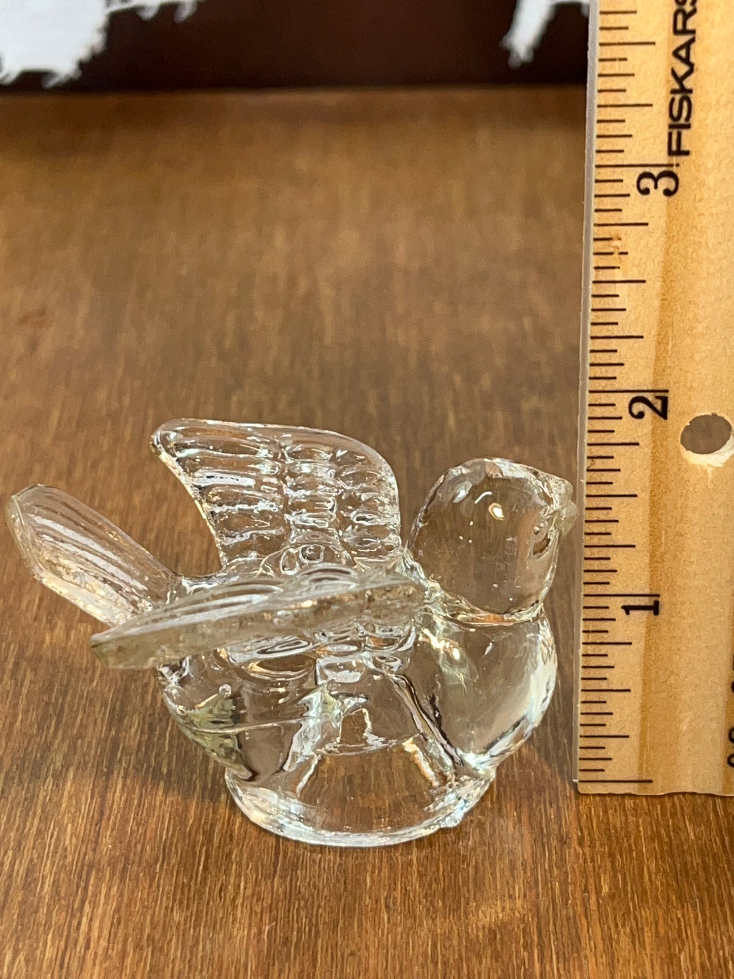 Vintage Small Glass Bird Figurine/Candle Holder