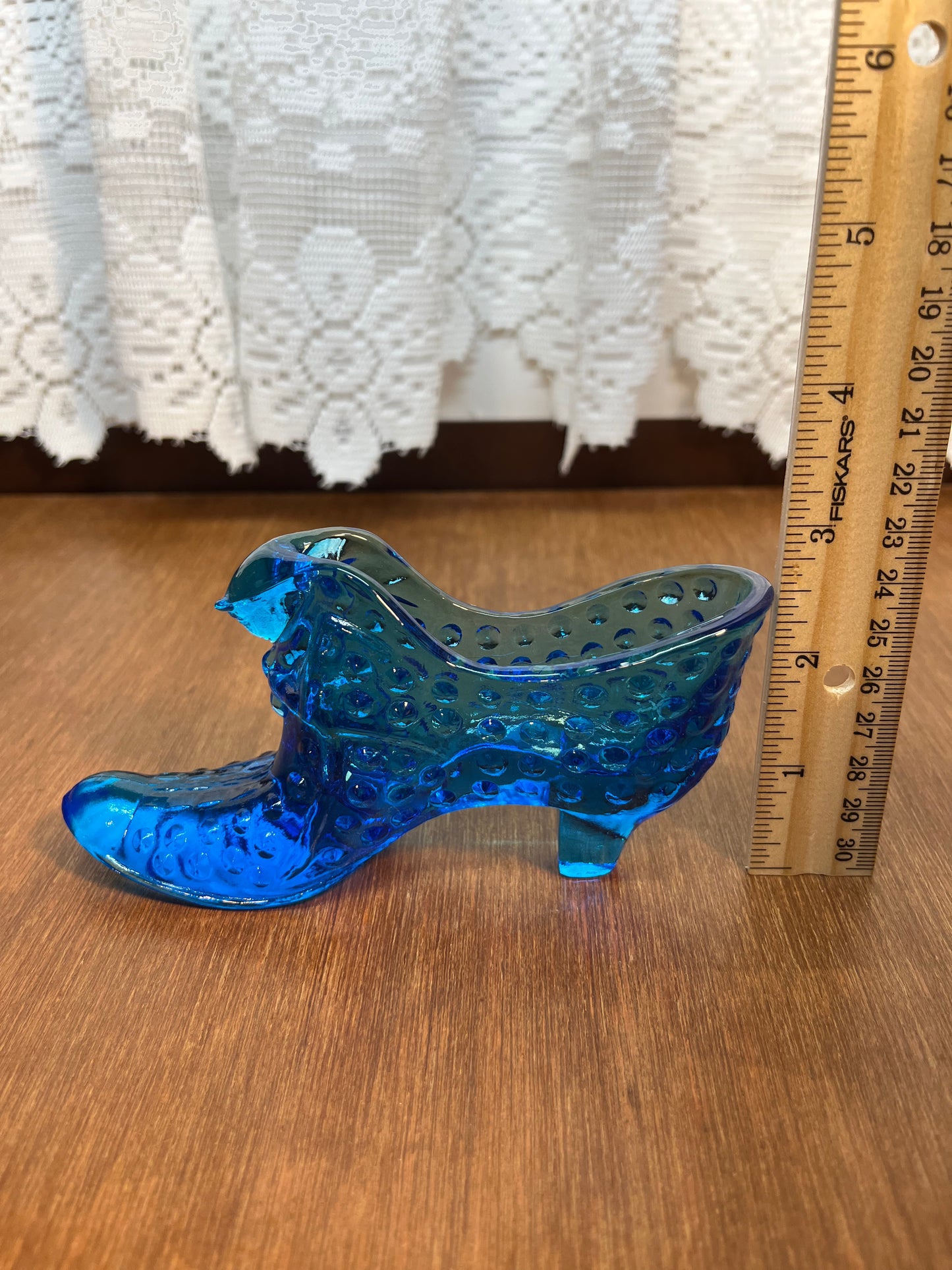 Vintage Cobalt Blue Fenton Art Glass Shoe