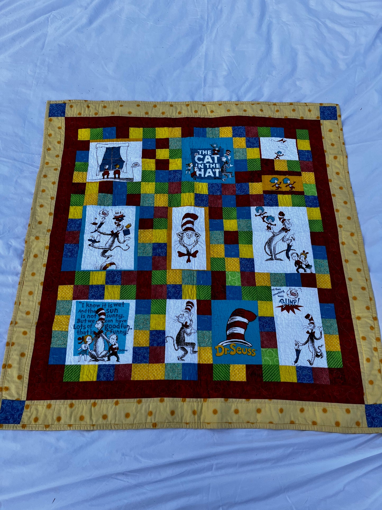 Handmade/Machine Made Dr. Seuss Quilt