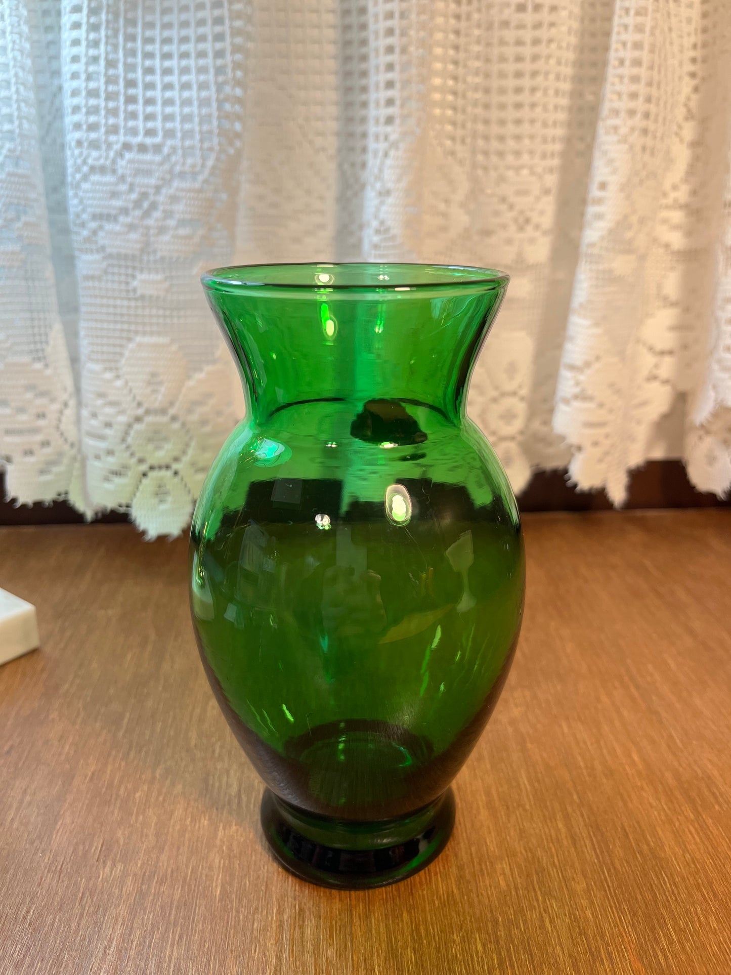 Vintage Forest Green Anchor Hocking Vase