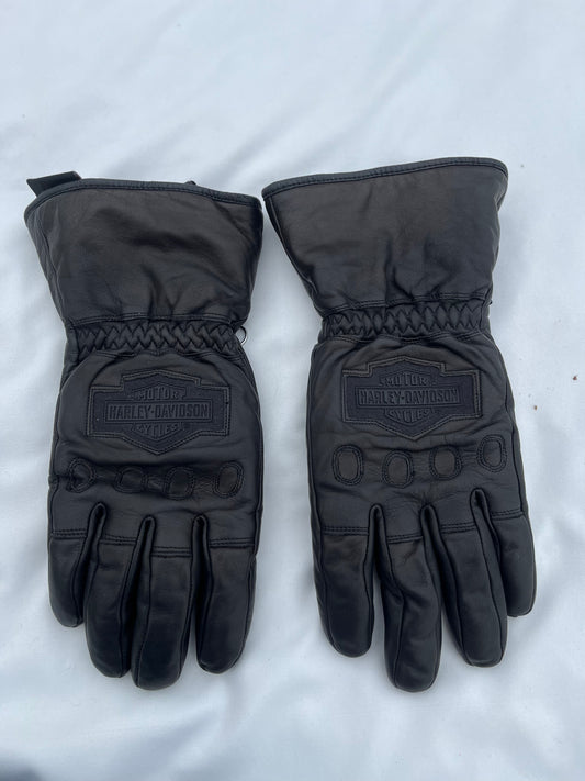 Vintage Knuckle Embossed Harley Davidson Logo Gloves