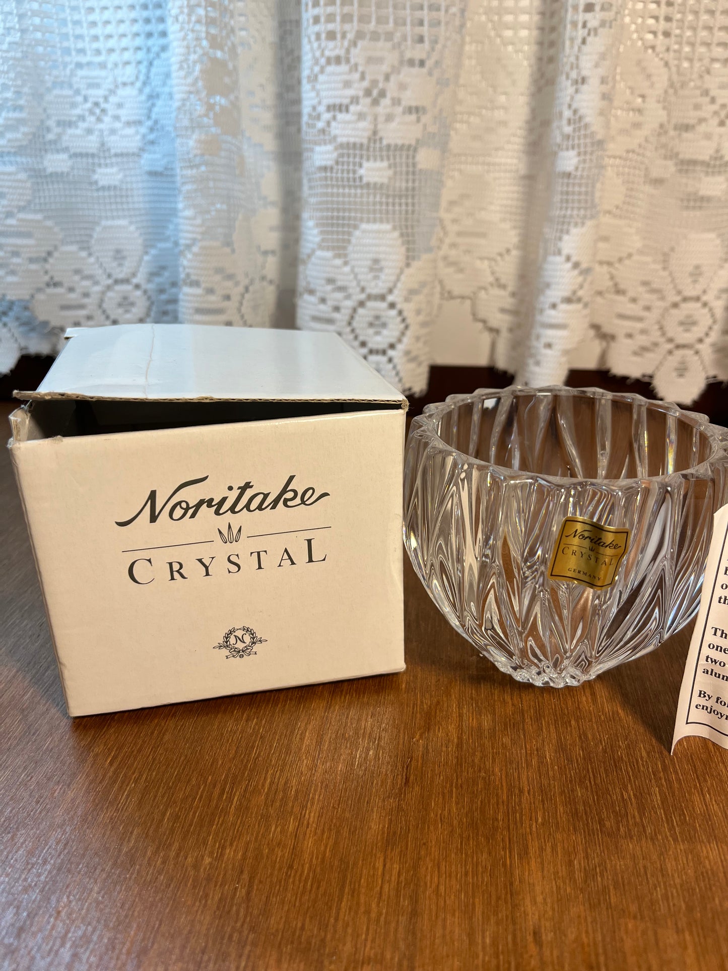 Vintage Noritake Crystal Candle Holder In Box