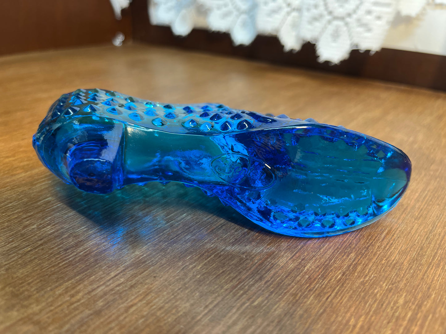 Vintage Cobalt Blue Fenton Art Glass Shoe