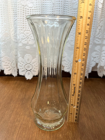 Victorian Style Clear Glass Footed Pedestal Vase
