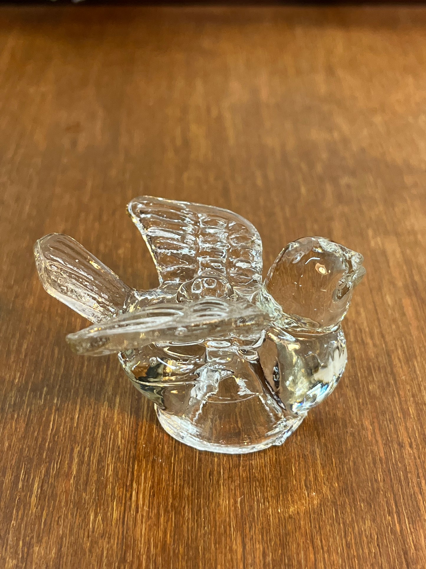 Vintage Small Glass Bird Figurine/Candle Holder