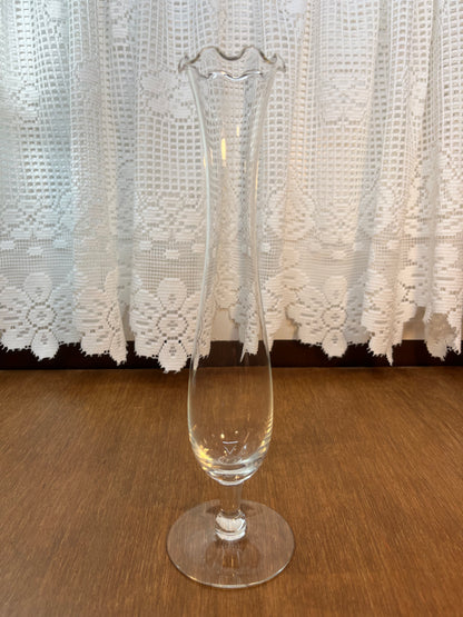 Vintage Scallop Top Footed Bud Vase