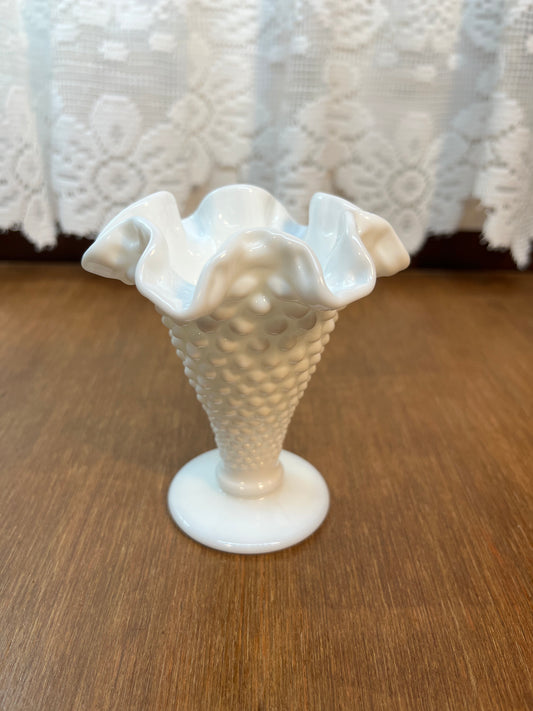 Vintage Milk Glass Petite Mini Hobnail Vase