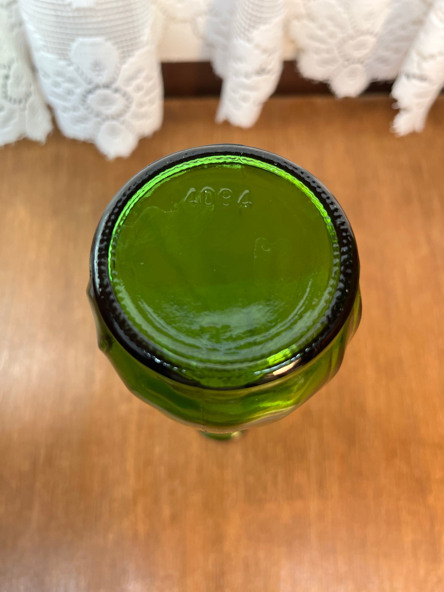 Vintage Twisted Green Spiral Bud Vase