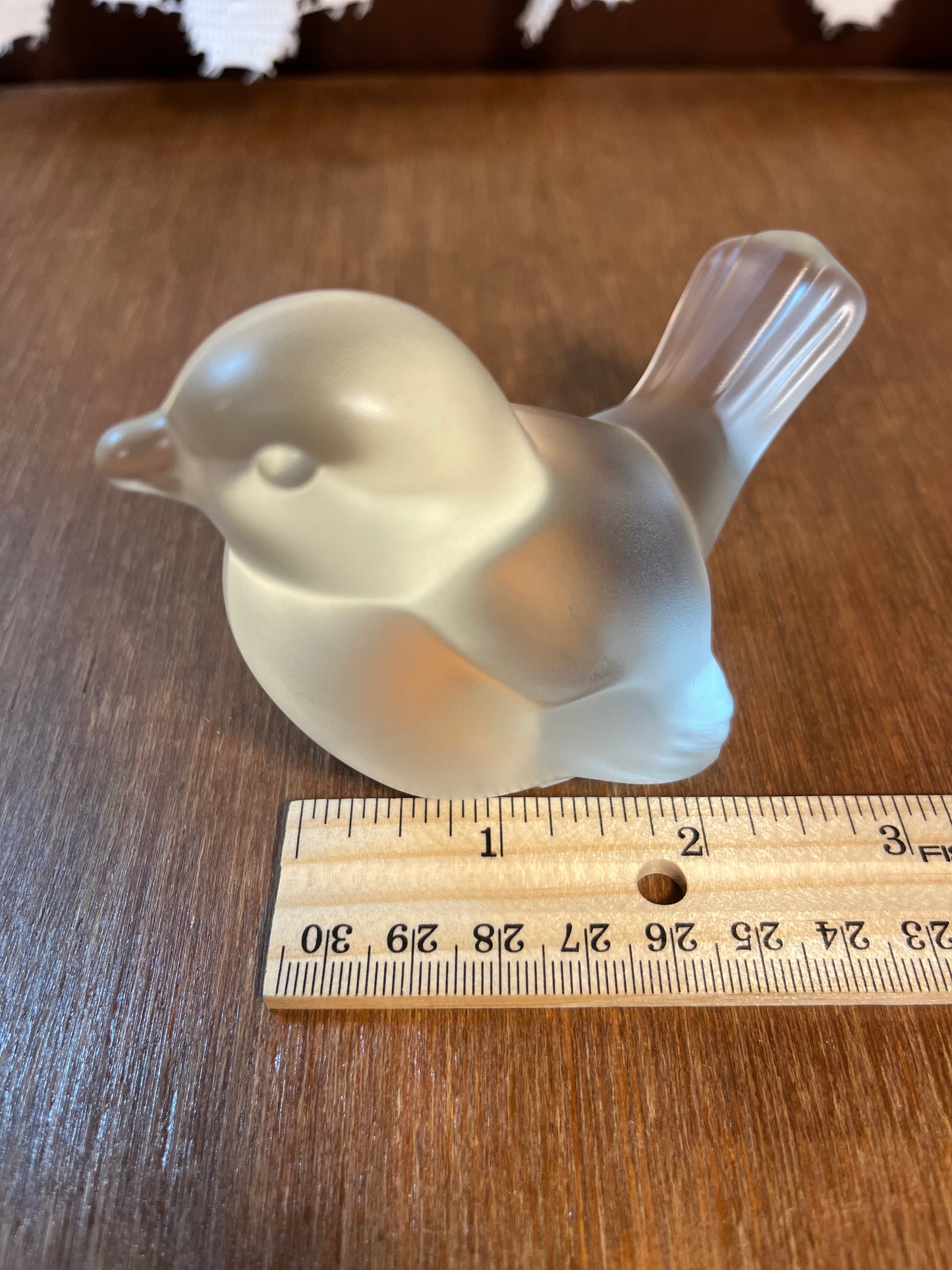 Vintage Art Glass Frosted Fenton Bird Figurine