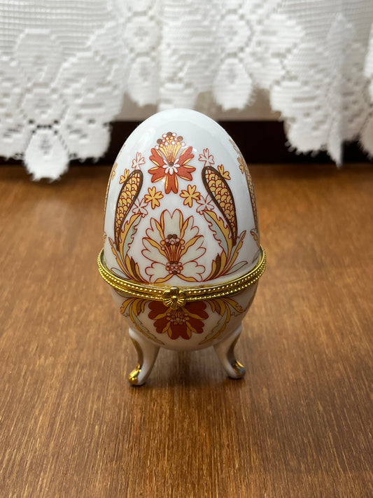 Vintage Porcelain Floral Egg