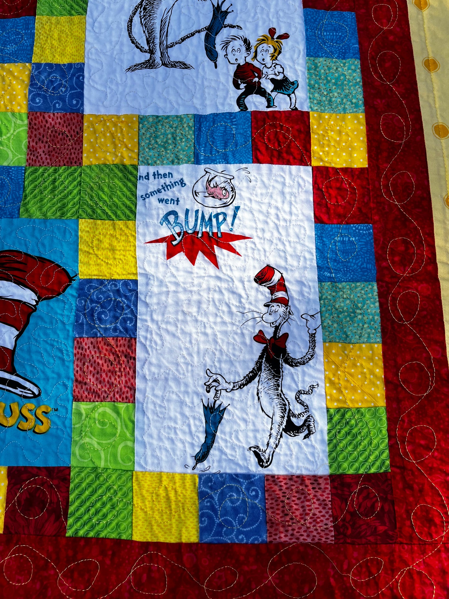 Handmade/Machine Made Dr. Seuss Quilt