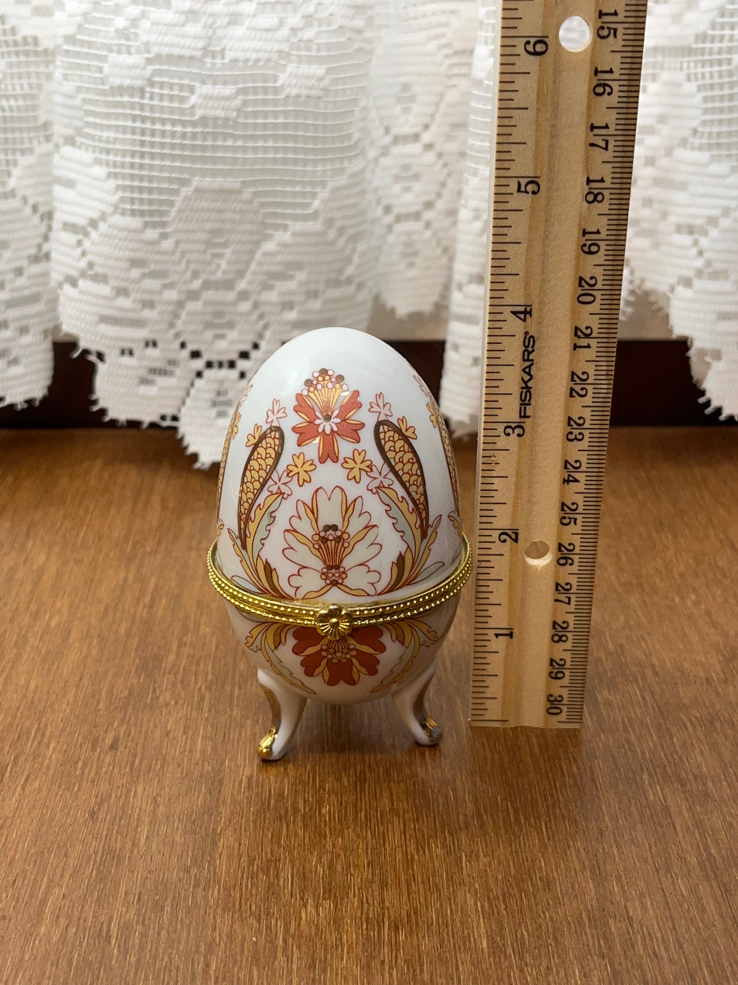 Vintage Porcelain Floral Egg