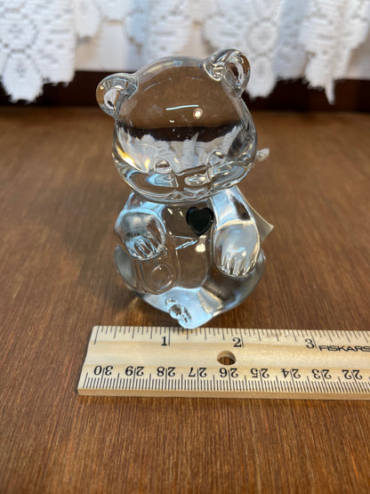 Art Glass Fenton December Birthstone Bear With Tag