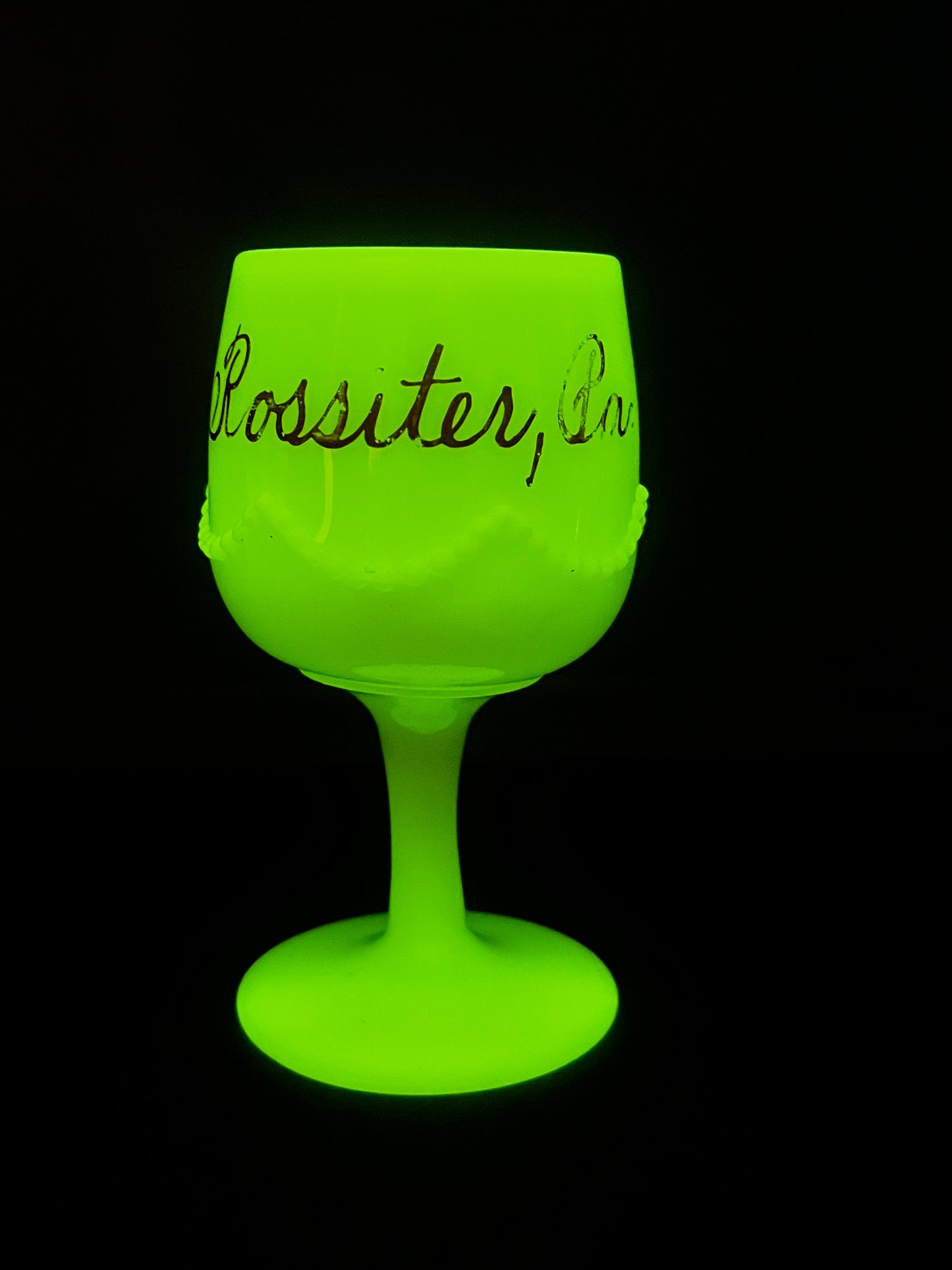 Vintage Heisey Rossiter Pennsylvania Uranium Souvenir Glass