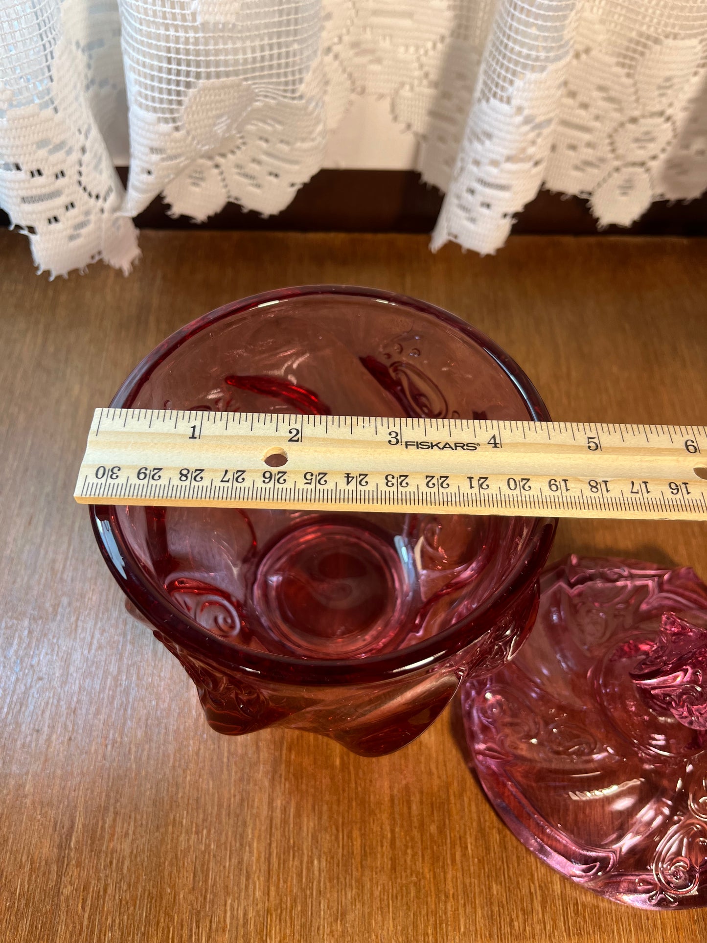 Vintage Fenton Pink Swirl Candy Bowl with Lid