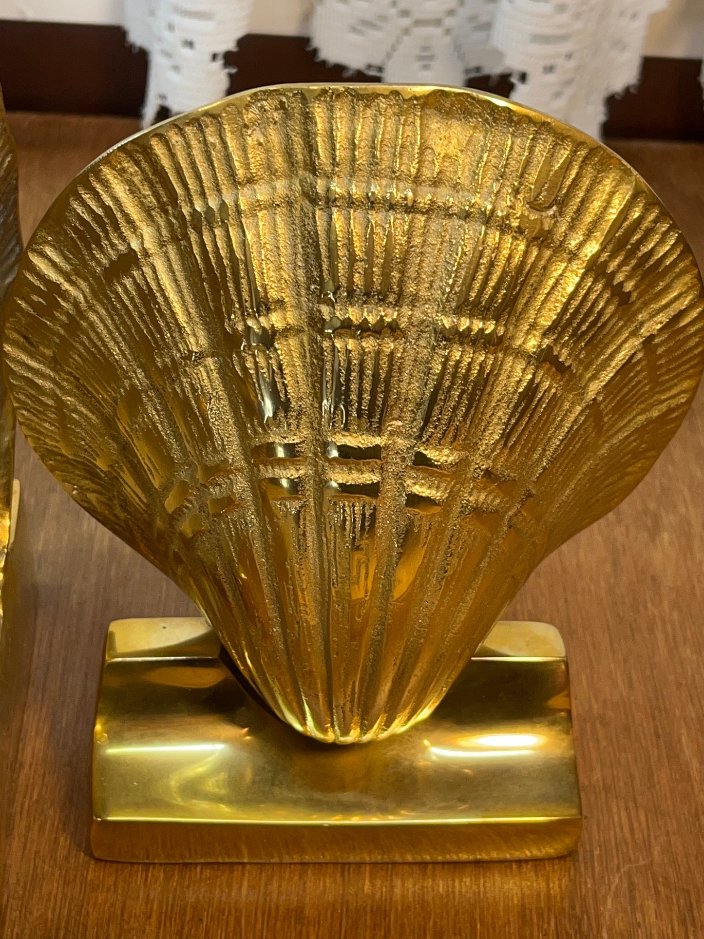 Brass Seashell Bookends