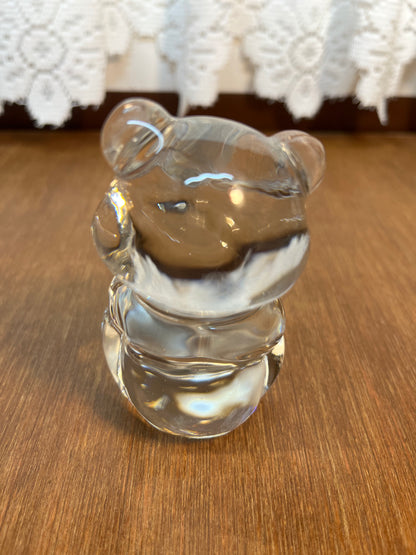 Art Glass Fenton February Birthstone Bear With Sticker