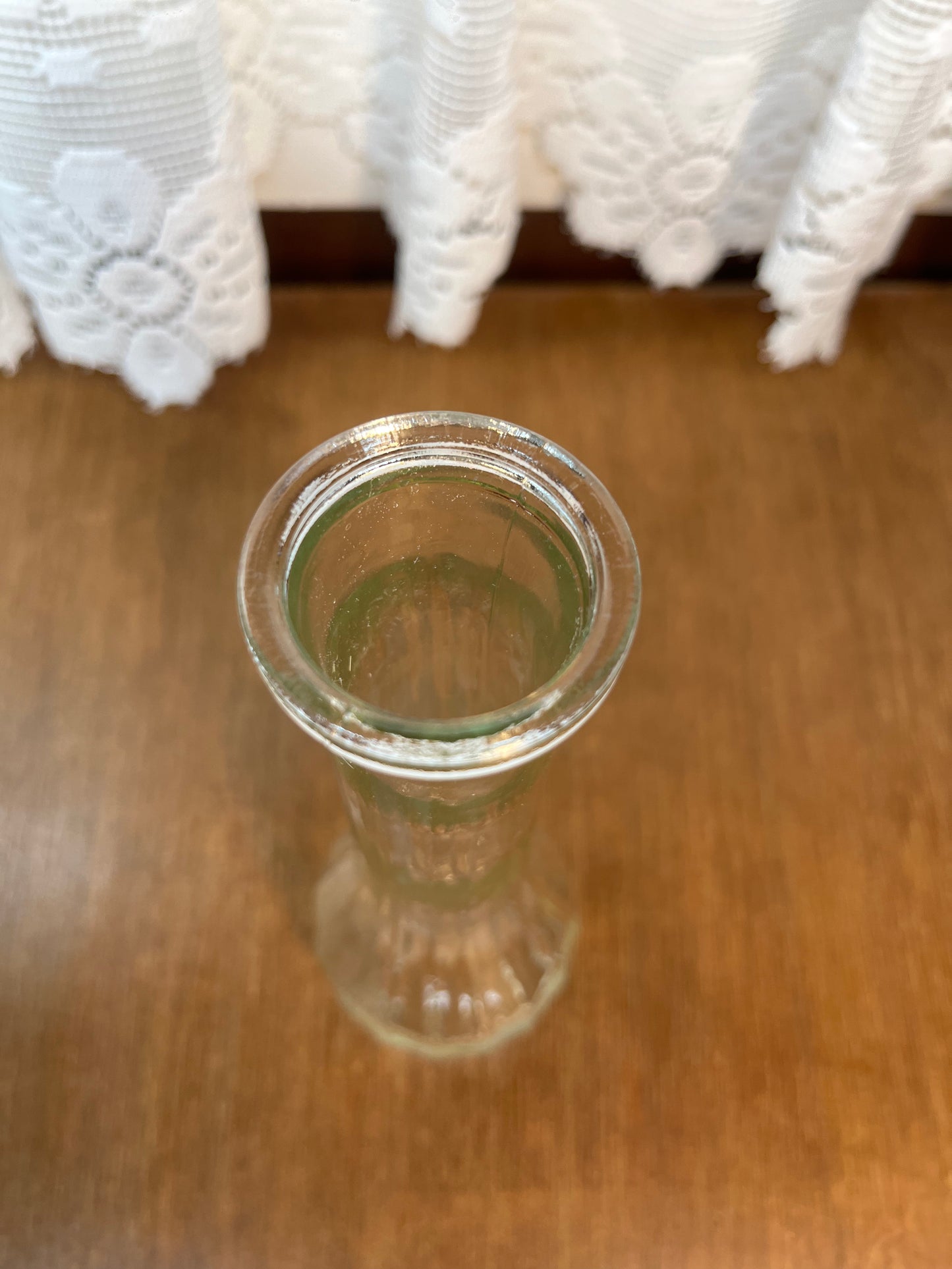 Clear Glass Ribbed Bud Vase