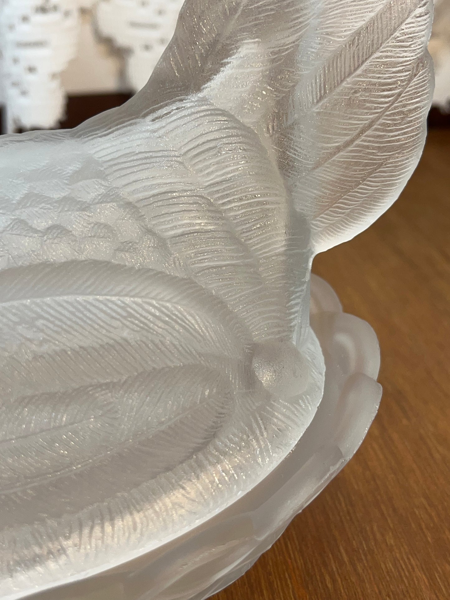 Vintage Frosted Satin Hen on nest trinket Dish