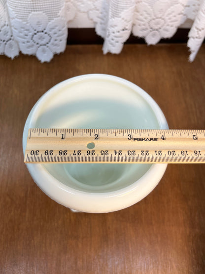 Vintage Milk Glass Floral Design Compote Vase