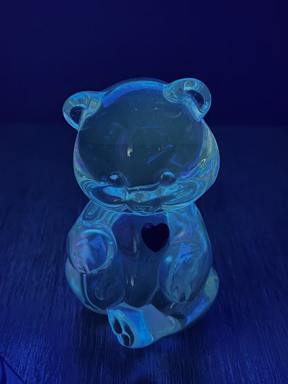 Art Glass Fenton July Birthstone Bear With Sticker