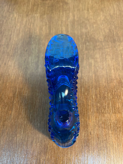 Vintage Cobalt Blue Hobnail Fenton Art Glass Shoe