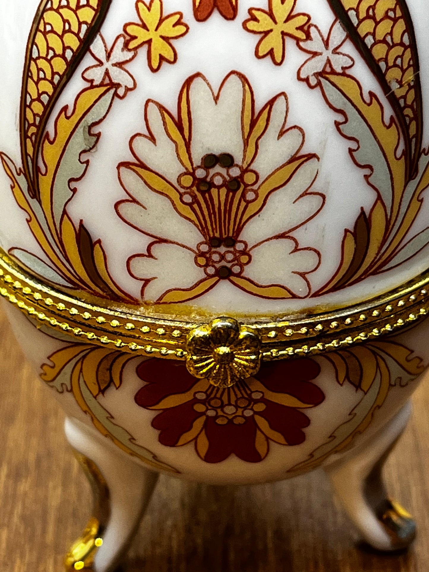 Vintage Porcelain Floral Egg