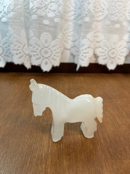 Carved Quartz Mini Donkey Statue