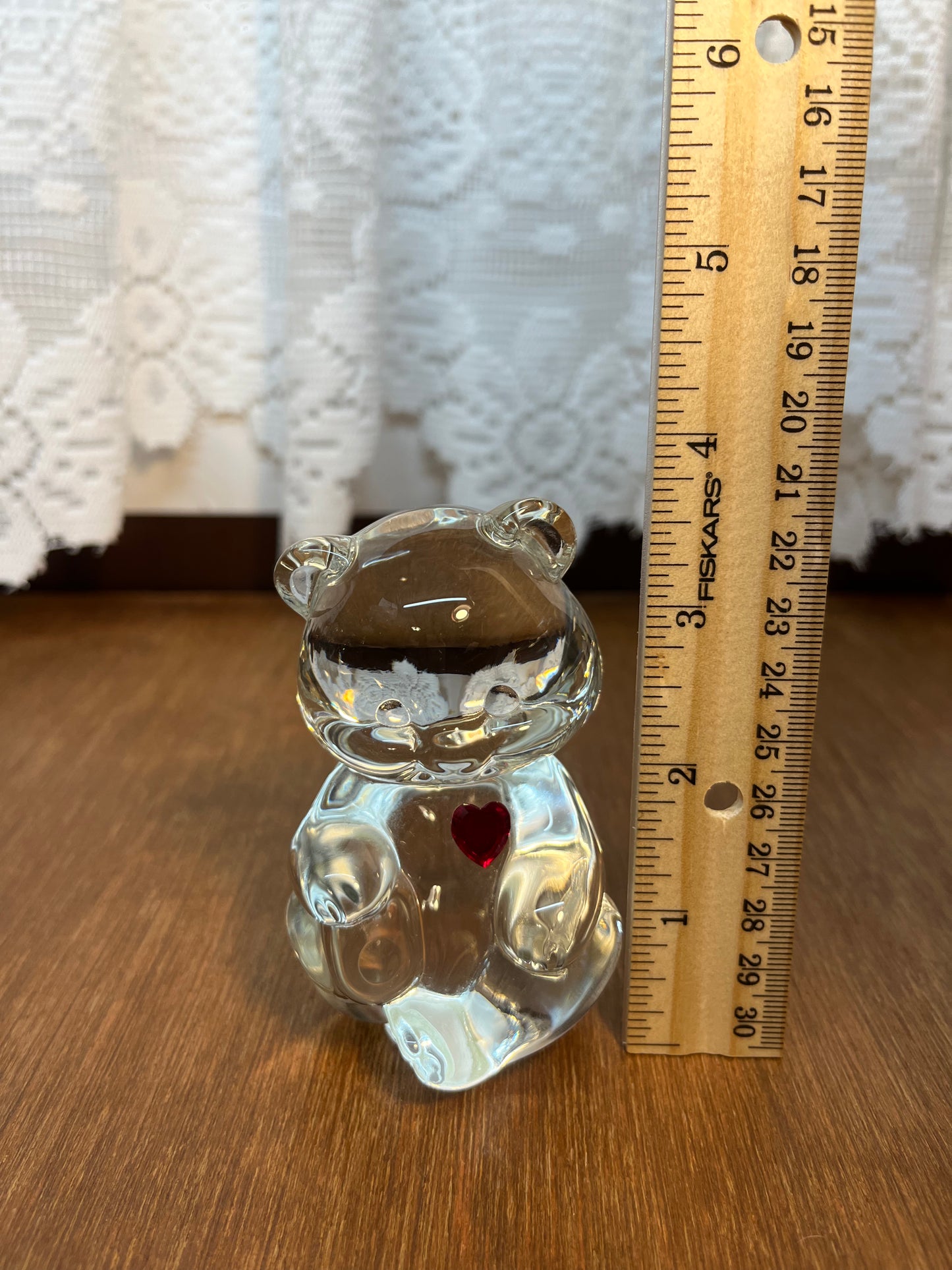 Art Glass Fenton July Birthstone Bear With Sticker