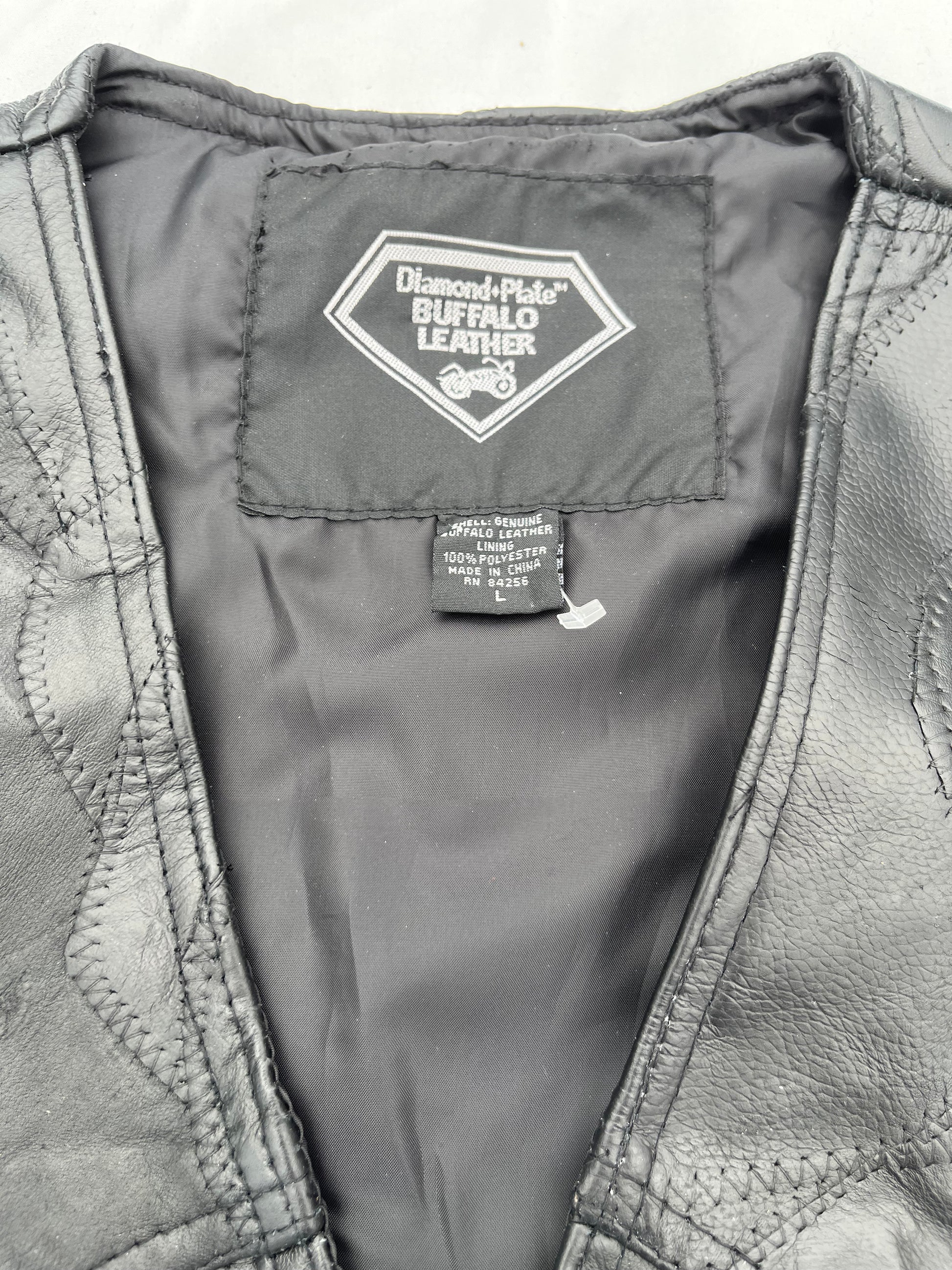 Diamond plate 2025 buffalo leather vest