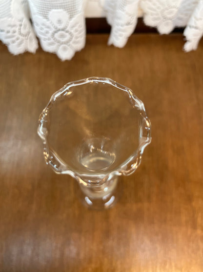 Vintage Scallop Top Footed Bud Vase