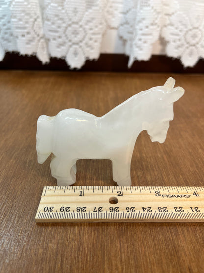 Carved Quartz Mini Donkey Statue