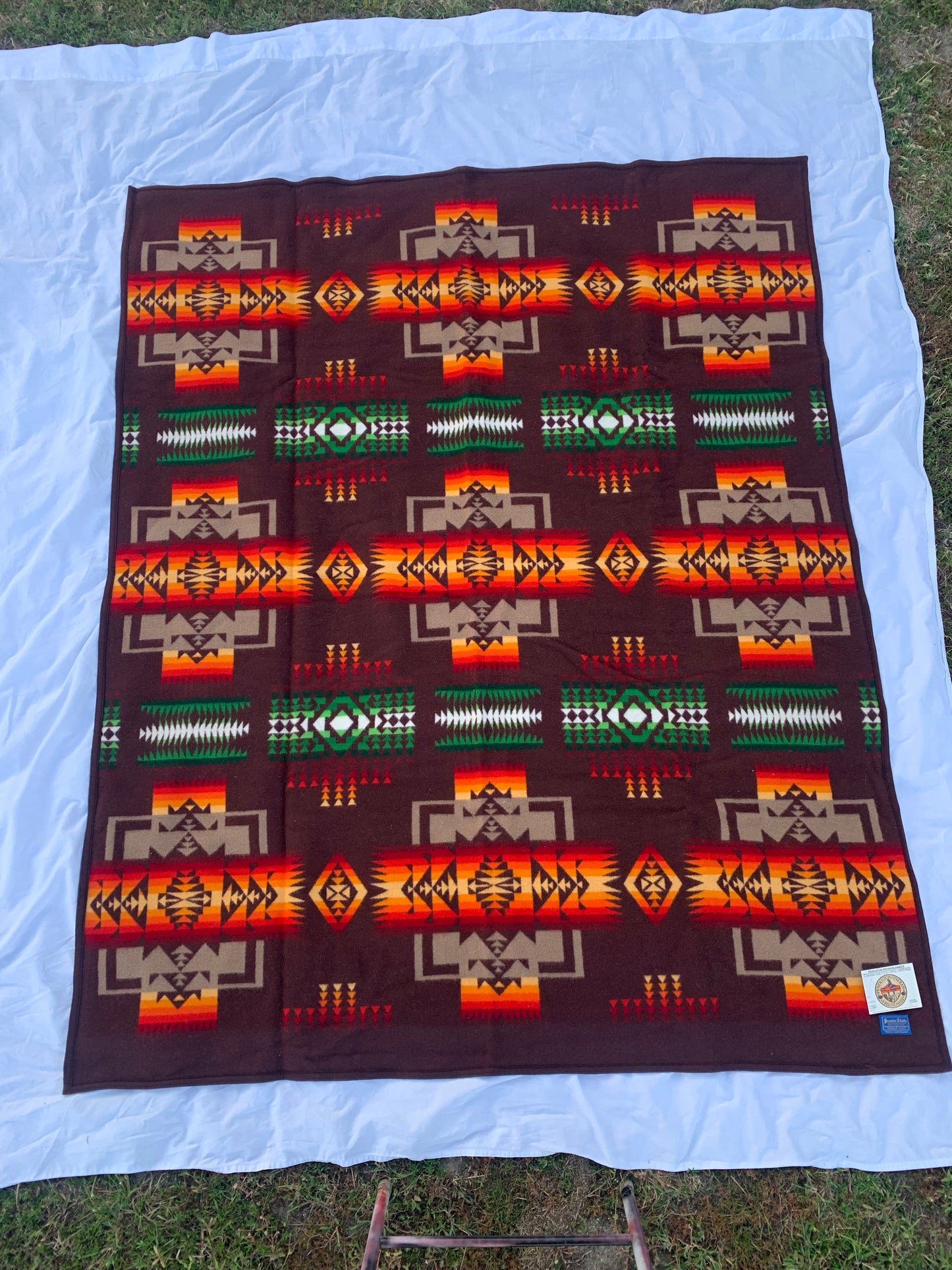 A warm and Colorful Heritage Pendleton Indian Blanket