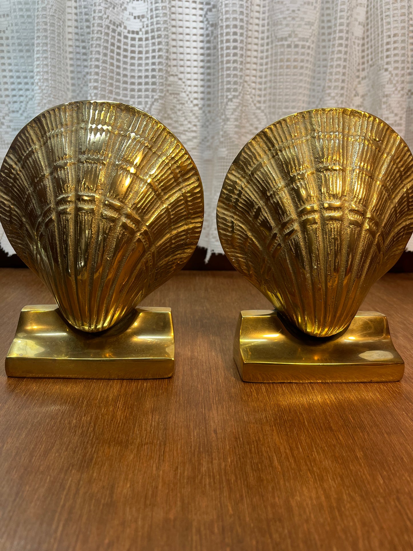 Brass Seashell Bookends