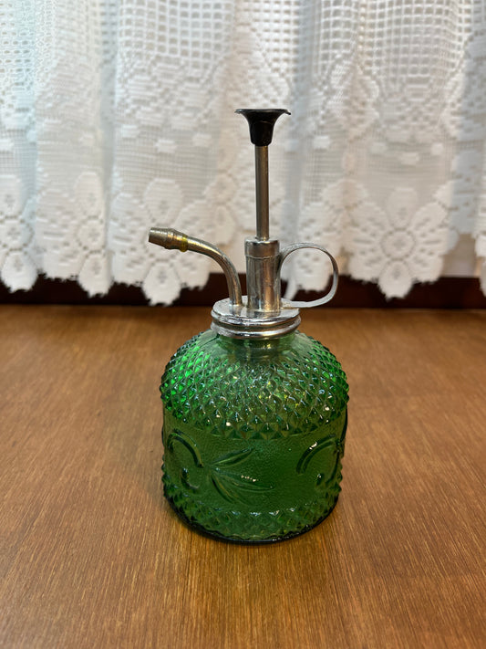 Vintage Green Leaf Pattern Spray Perfume Bottle