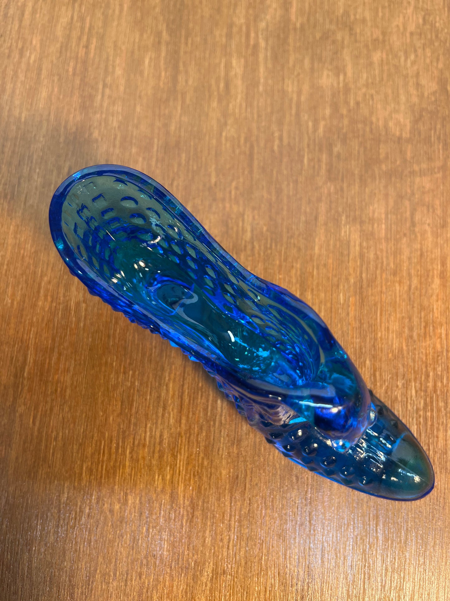 Vintage Cobalt Blue Fenton Art Glass Shoe