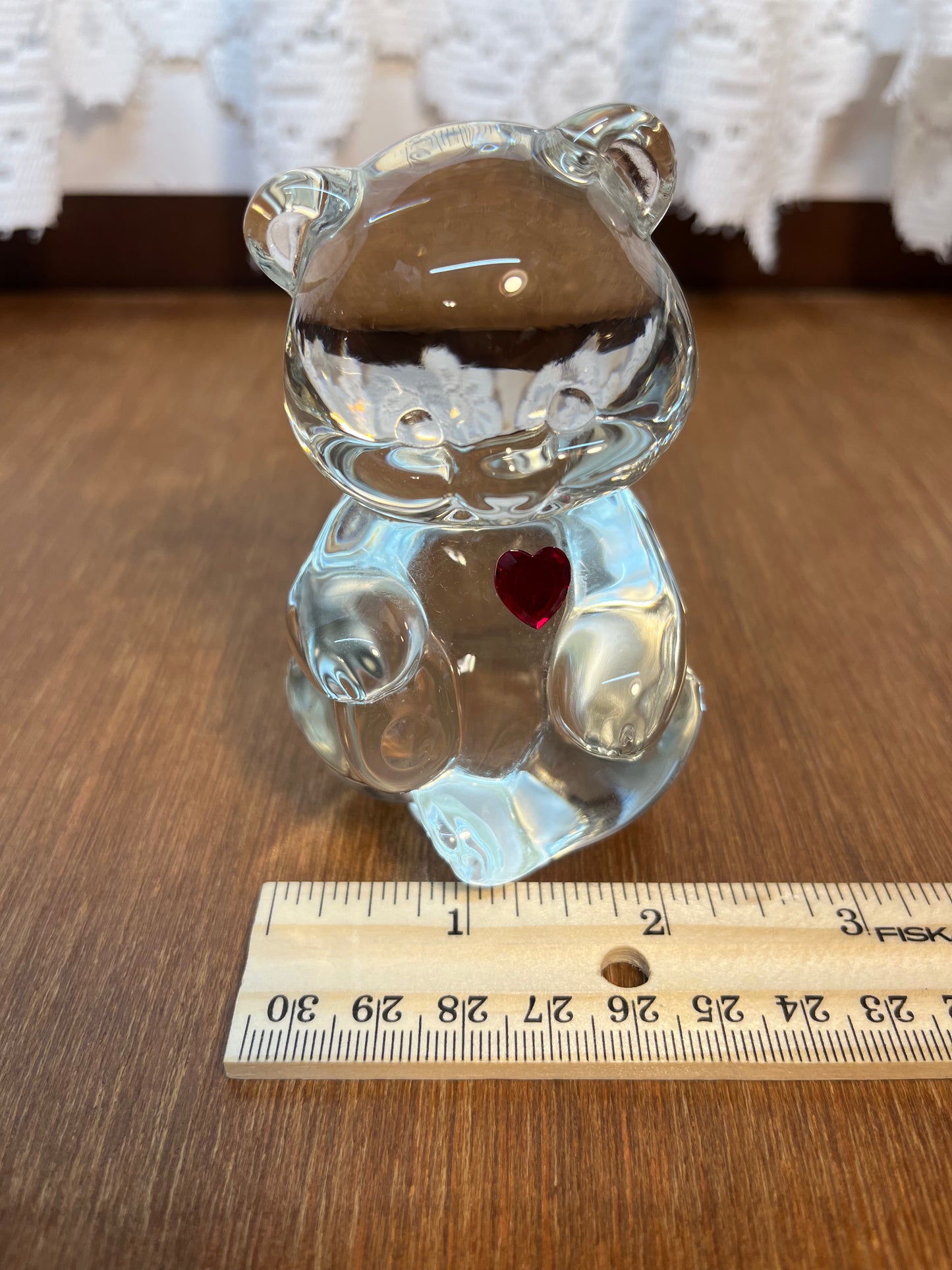 Art Glass Fenton July Birthstone Bear With Sticker