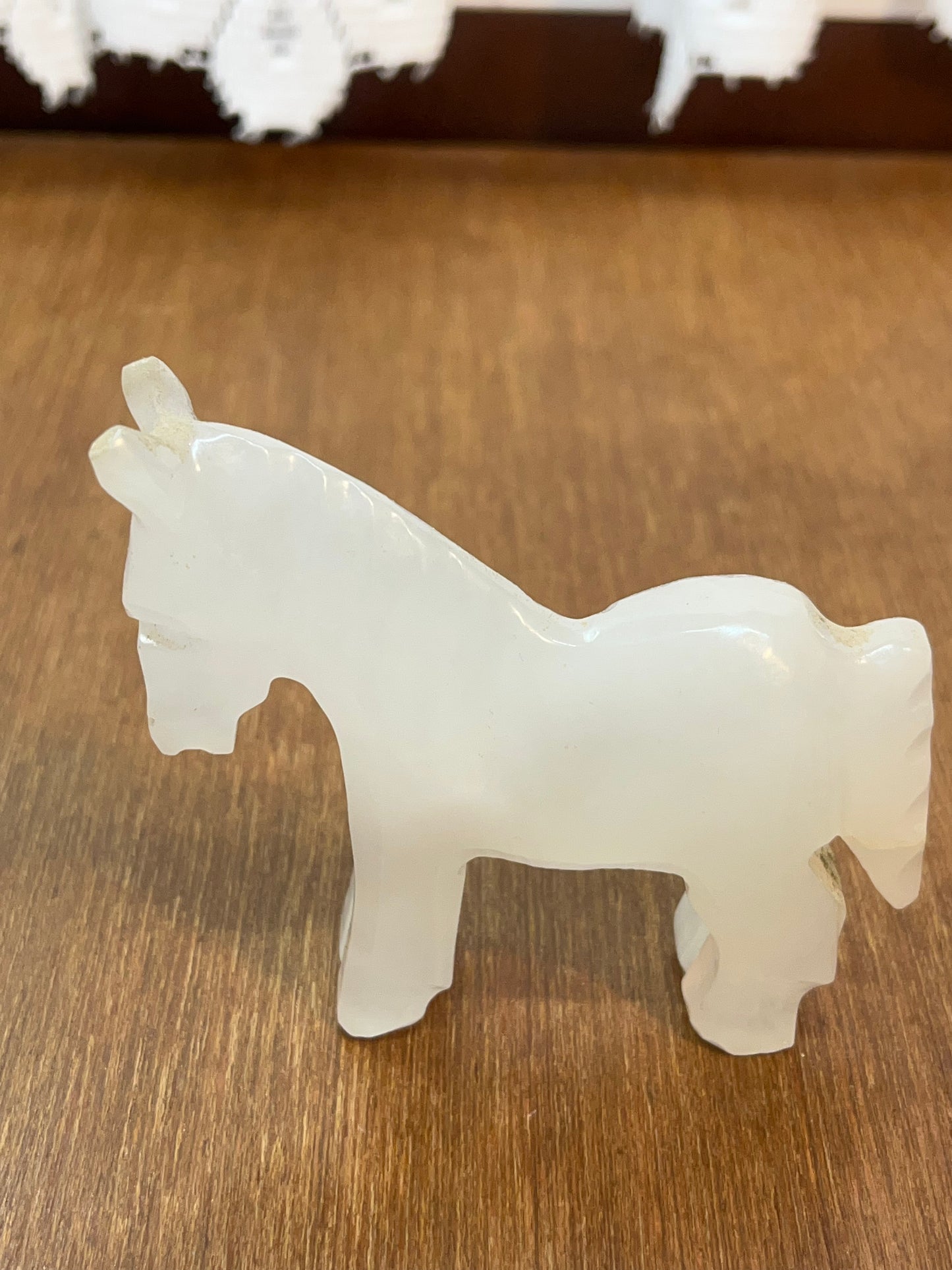 Carved Quartz Mini Donkey Statue