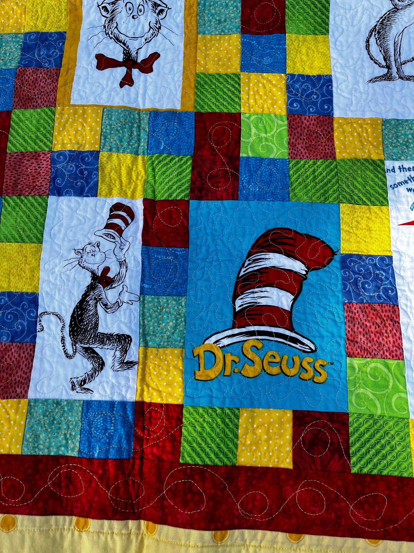 Handmade/Machine Made Dr. Seuss Quilt