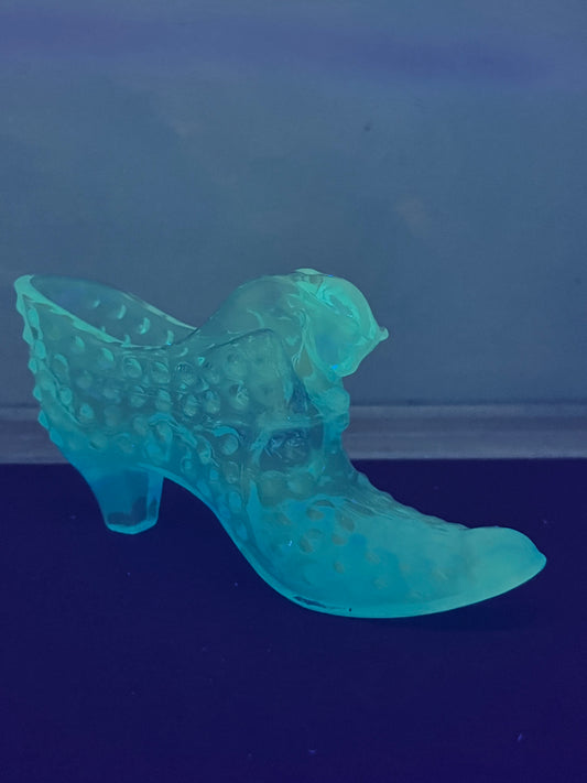 Vintage Cobalt Blue Fenton Art Glass Shoe