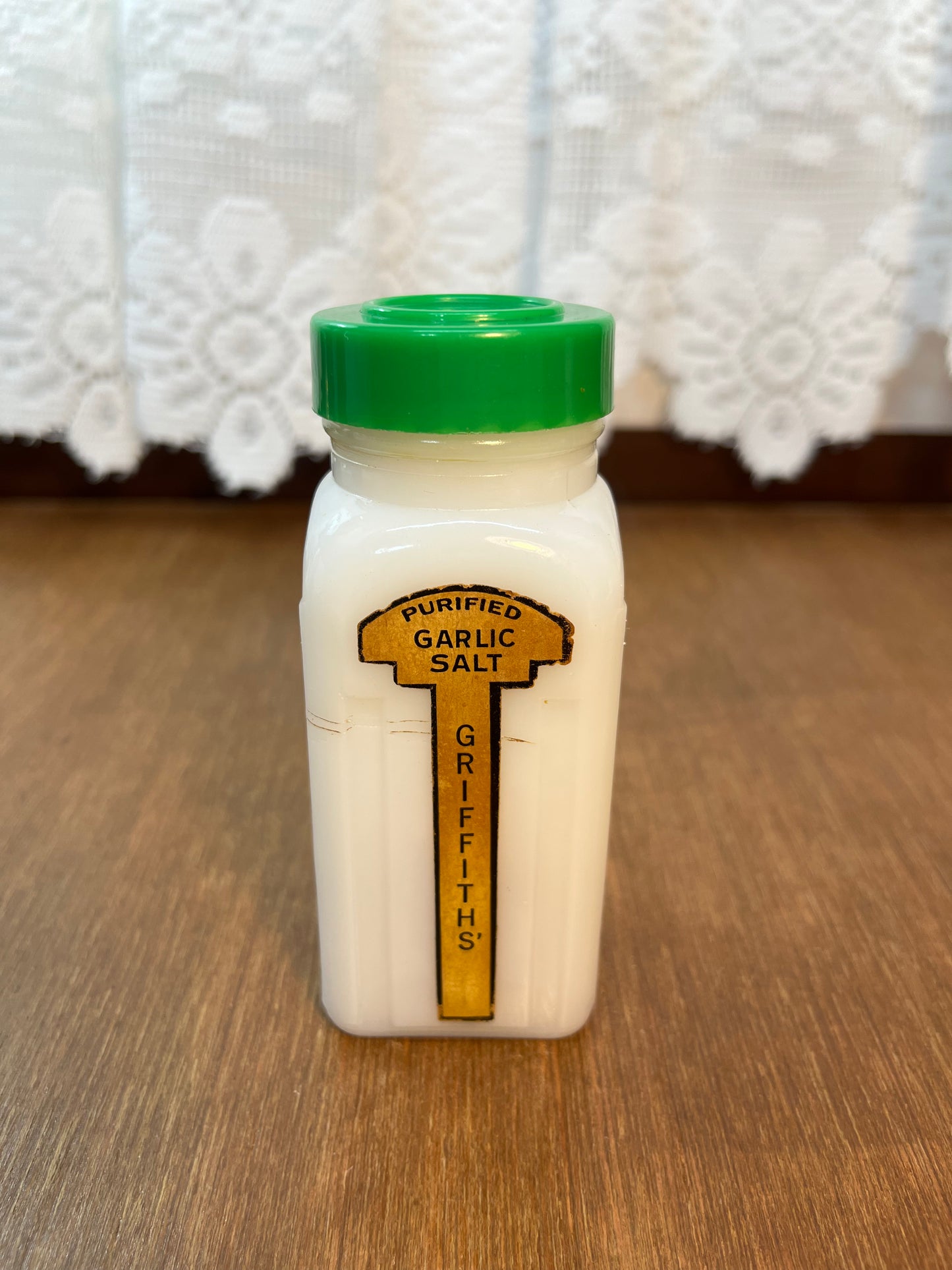 Vintage Milk Glass Purified Griffiths Spice Jars