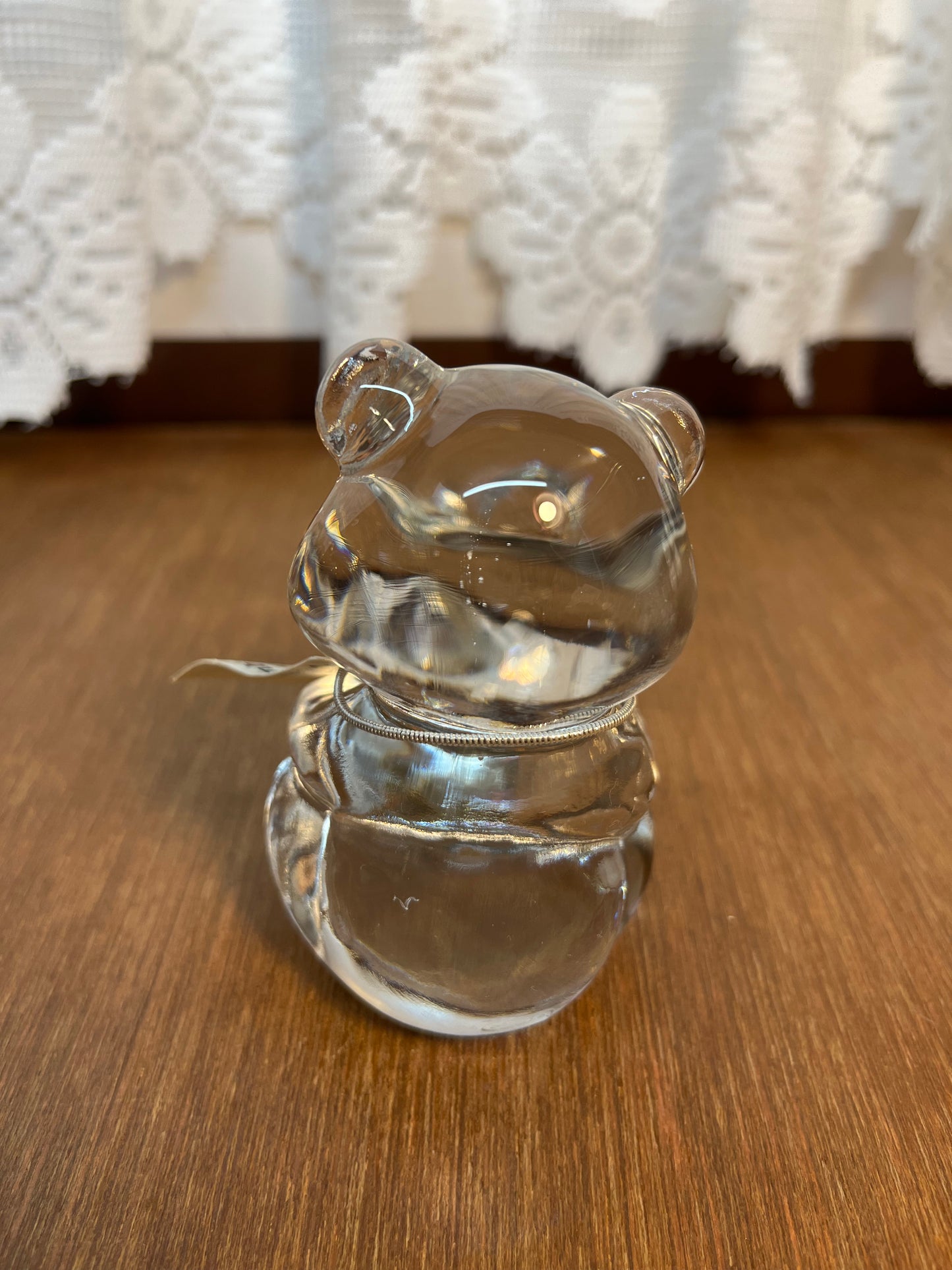 Art Glass Fenton December Birthstone Bear With Tag