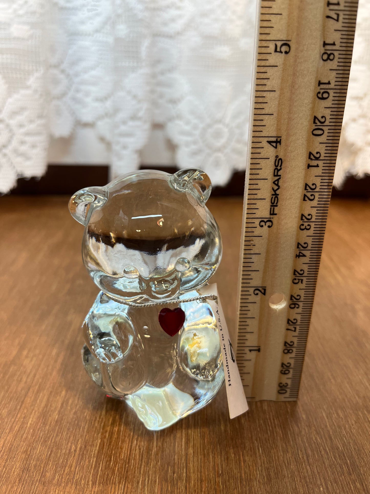 Art Glass Fenton July Birthstone Bear With Tag & Sticker